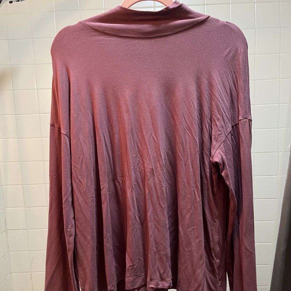 J.Jill Purple Cowl Neck / Draped Funnel Neck Top Large